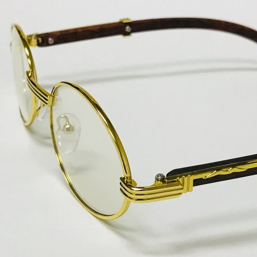 Oval Clear Lens Men Sunglasses Square Gold Frame Hip Hop Style Buffs Migos Gafas